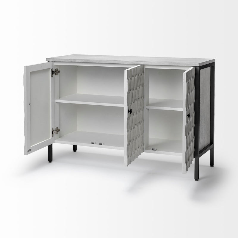 media image for Savannah Gray Accent Cabinet 3 Door Mercana Mer 68268 5 252