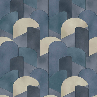 product image of sample 3d geometric graphic wallpaper in blue teal beige from the elle decoration collection by galerie wallcoverings 1 534