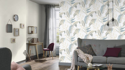 product image for Elle Decoration Floral Wallpaper in Aqua 20