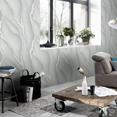 product image for Elle Decoration Patterned Stone Wallpaper in Grey 35