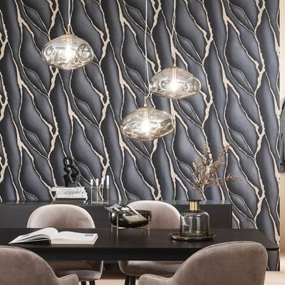 product image for Elle Decoration Patterned Stone Wallpaper in Black 71