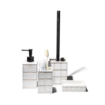 product image for ceramic bath ensemble toothbrush stand design by puebco 4 91