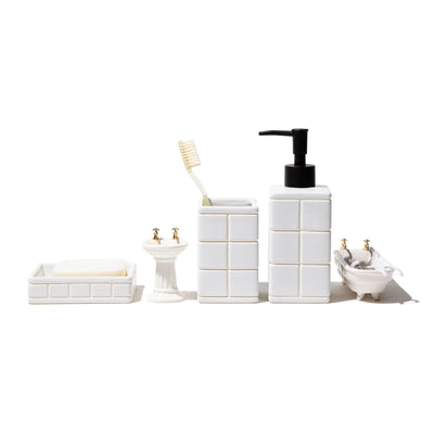 product image for ceramic bath ensemble toothbrush stand design by puebco 2 16