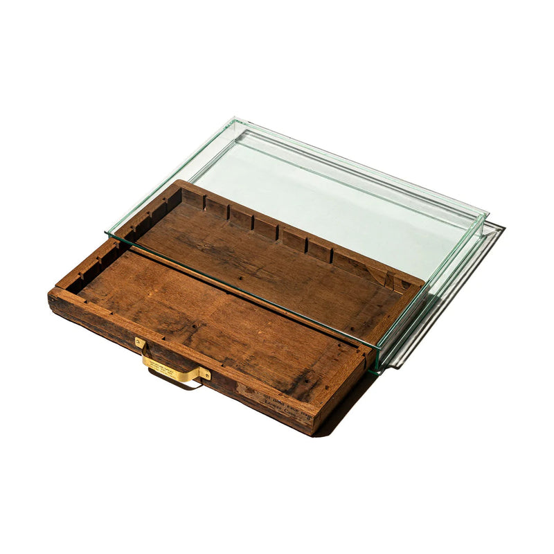 media image for glass display case with vintage drawer 4 243