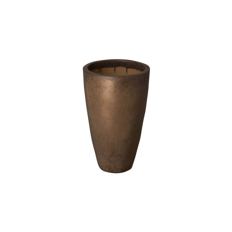 media image for small tall round planter metallic 1 273