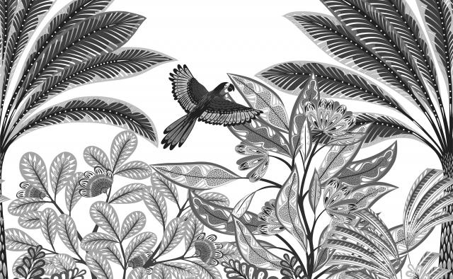media image for Elle Decoration Tropical Dream Wall Mural in Black 290