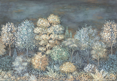 product image for Elle Decoration French Forest Wall Mural in Blue 82