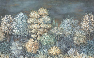 product image for Elle Decoration French Forest Wall Mural in Blue 1