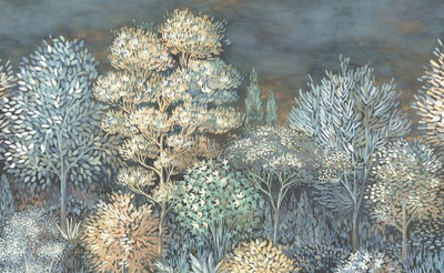 product image for Elle Decoration French Forest Wall Mural in Blue 58