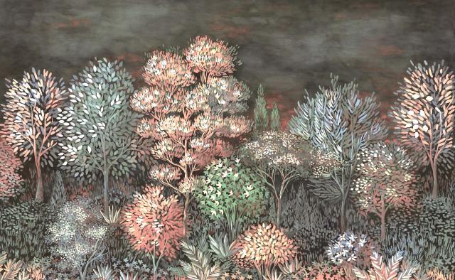 media image for Elle Decoration French Forest Wall Mural in Rose 216