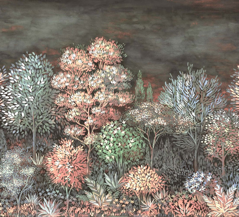 media image for Elle Decoration French Forest Wall Mural in Rose 219