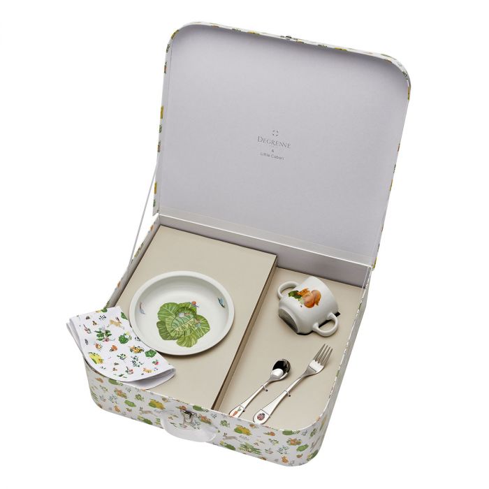 media image for Friends of the Vegetable Garden Suitcase with 5 Piece Tableware Set by Degrenne Paris 233