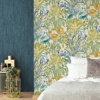 product image for Tuvalu Blueberry Wallpaper from the Tropical Collection by Galerie Wallcoverings 49