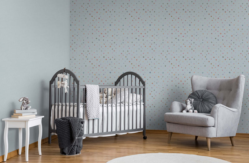 media image for Watercolor Dots Light Blue Wallpaper from the Great Kids Collection by Galerie Wallcoverings 26