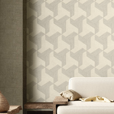 product image for Synergy Geometric Wallpaper in Beige Neutral 69