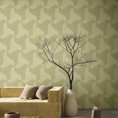 product image for Synergy Geometric Wallpaper in Green 52