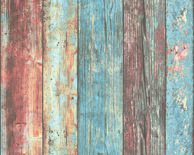 media image for Sample Wood Deco Weathered Wallpaper in Blue Multi 291
