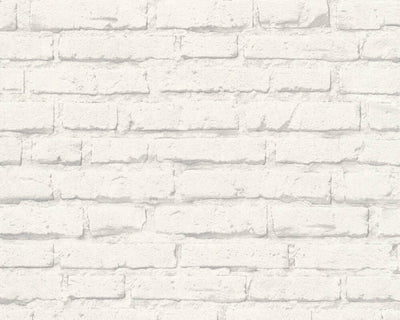 product image of Sample Brick Stone Wallpaper in White/Grey 582