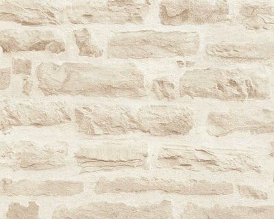 product image of Sample Brick Stone Wallpaper in Soft Beige/Cream 561