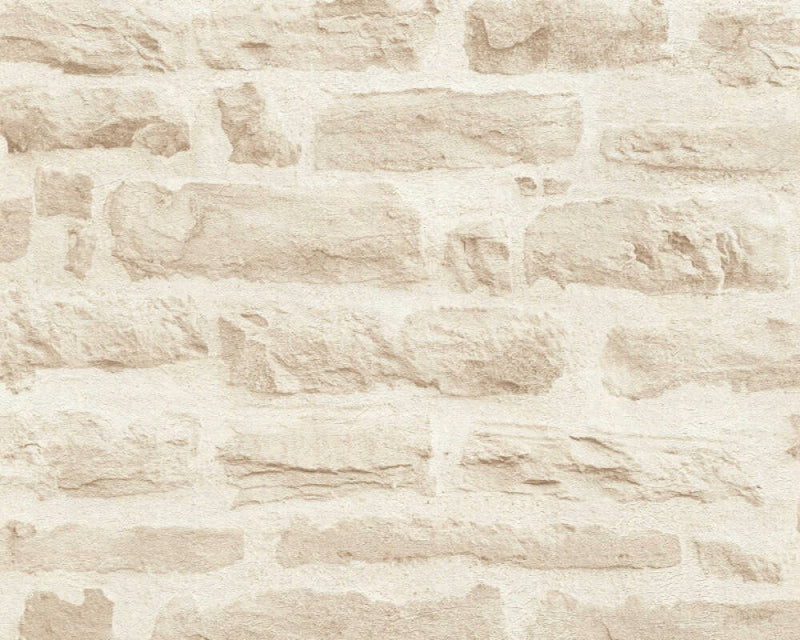 media image for Sample Brick Stone Wallpaper in Soft Beige/Cream 211