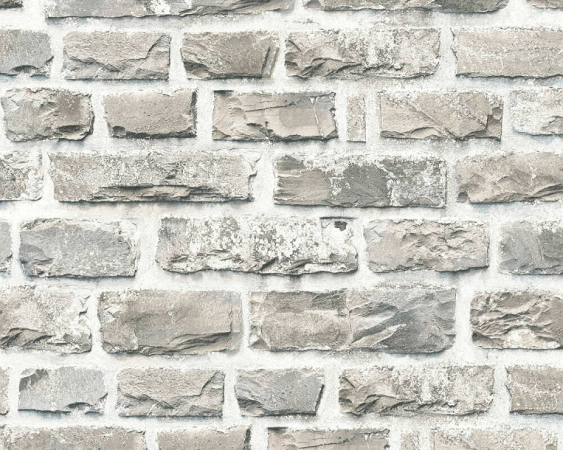 media image for Sample Brick Cottage Deco Wallpaper in Grey/Neutral 279