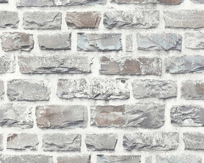 product image of Sample Brick Cottage Deco Wallpaper in Grey/Ivory 569