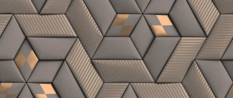 media image for Geo Graphic Wall Mural in Grey 291