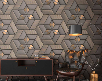 product image of Geo Graphic Wall Mural in Grey 550