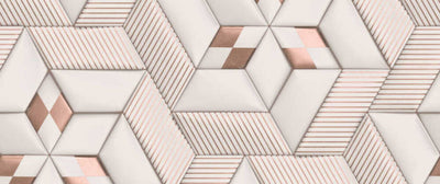 product image for Geo Graphic Wall Mural in Cream//Pink 61