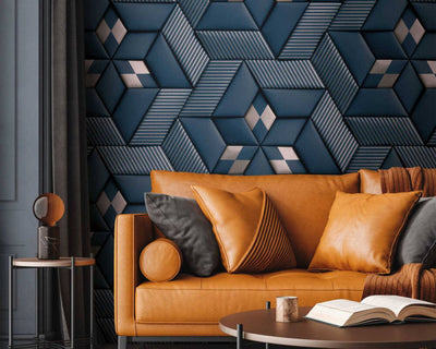 product image for Geo Graphic Wall Mural in Black/Green 98