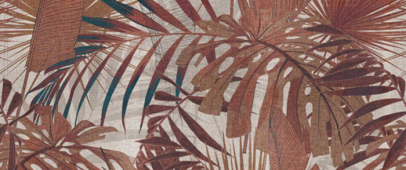 media image for Lea Botanical Wall Mural in Beige/Cream/Red 261