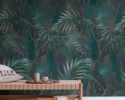 product image for Lea Botanical Wall Mural in Green/Grey/Blue 1