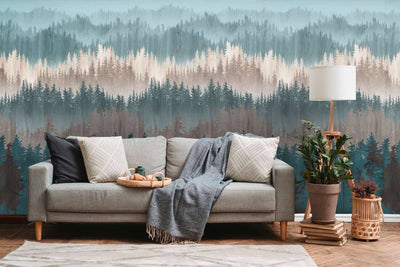 product image for Björn Wall Mural in Blue/Beige/Cream 71