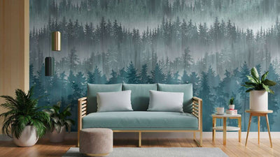 product image for Björn Wall Mural in Blue/Green/Grey 21