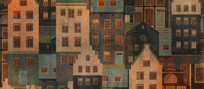 product image for Björn Metropolitan Wall Mural in Brown/Blue/Orange 49