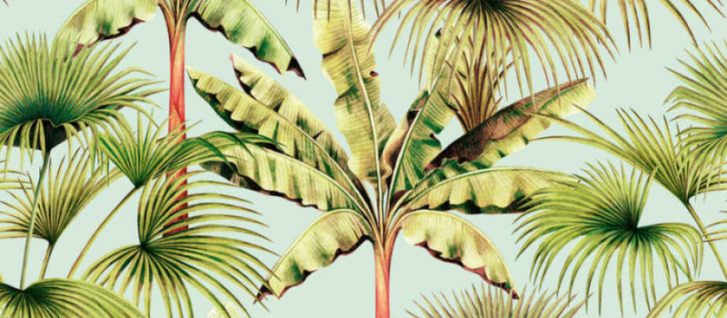 media image for Zoe Tropical Wall Mural in Blue/Green 277