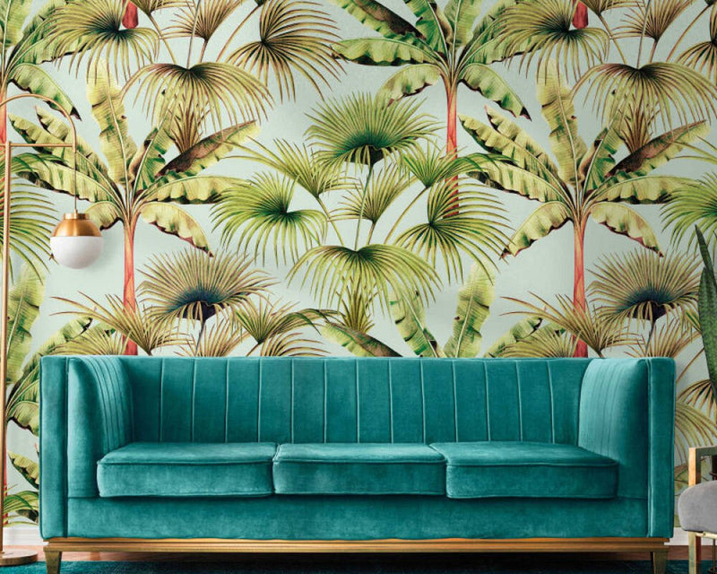 media image for Zoe Tropical Wall Mural in Blue/Green 293
