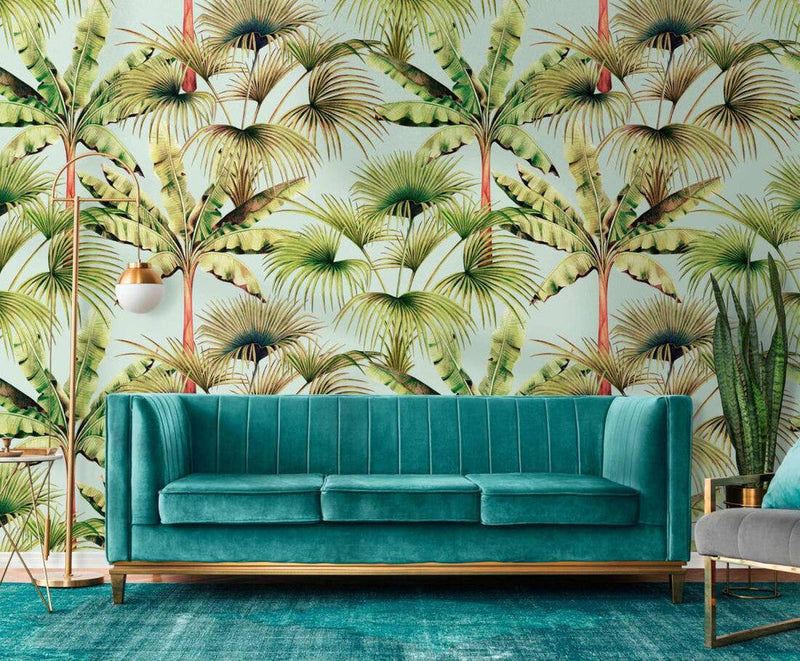 media image for Zoe Tropical Wall Mural in Blue/Green 231
