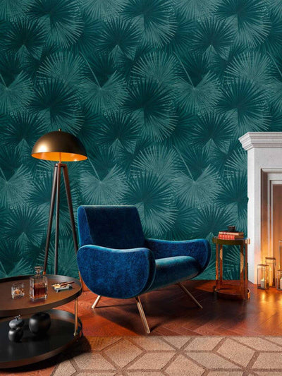 product image for Zoe Botanical Wall Mural in Blue/Green 31
