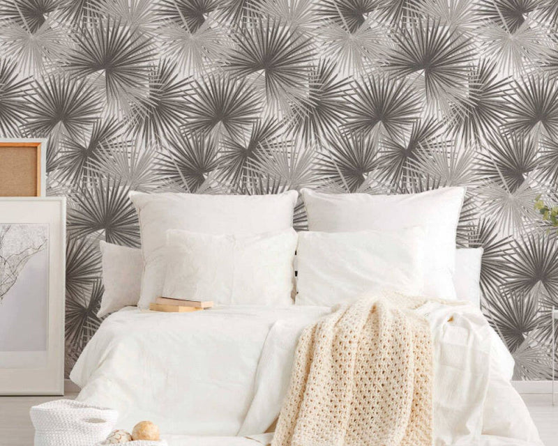 media image for Zoe Botanical Wall Mural in Grey/Beige 243