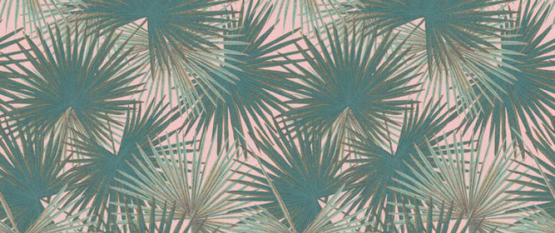 media image for Zoe Botanical Wall Mural in Green/Pink 226