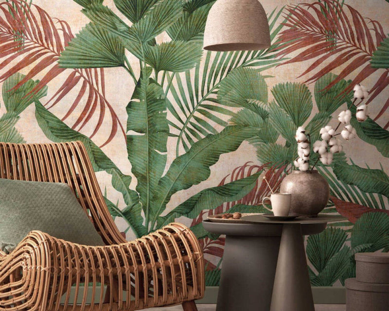 media image for Lea Jungle Wall Mural in Green/Beige 234