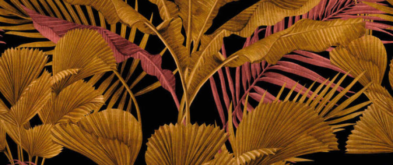 media image for Lea Jungle Wall Mural in Black/Gold 242