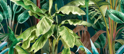 product image for Lea Jungle Wall Mural in Blue/Brown 45