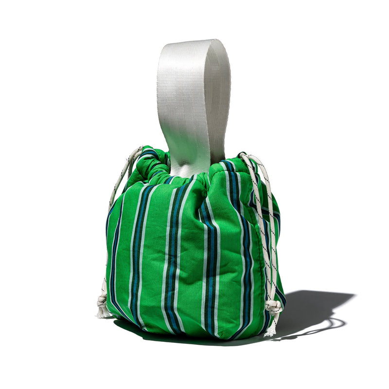 media image for Shirt Fabric Drawstring Bag Green Stripe 8 245
