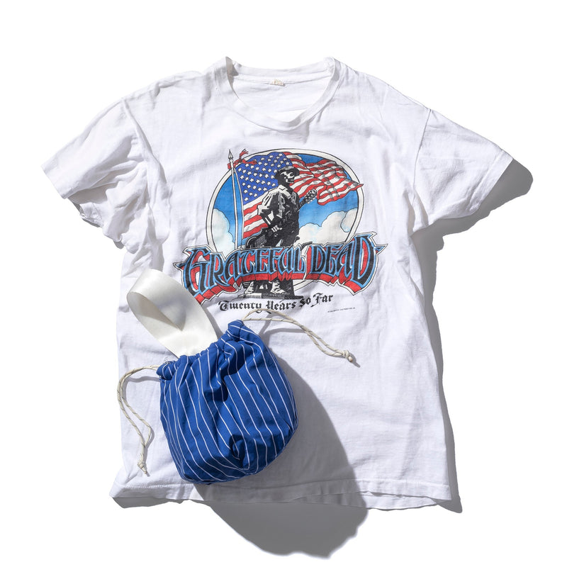 media image for Shirt Fabric Drawstring Bag Green Stripe 10 269