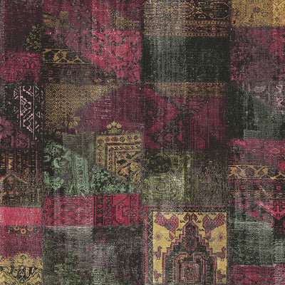 product image of Abstract Aztec Patchwork Wallpaper in Jewel 513