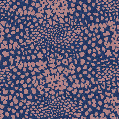 product image of Abstract Floral Wallpaper in Pink/Navy 535