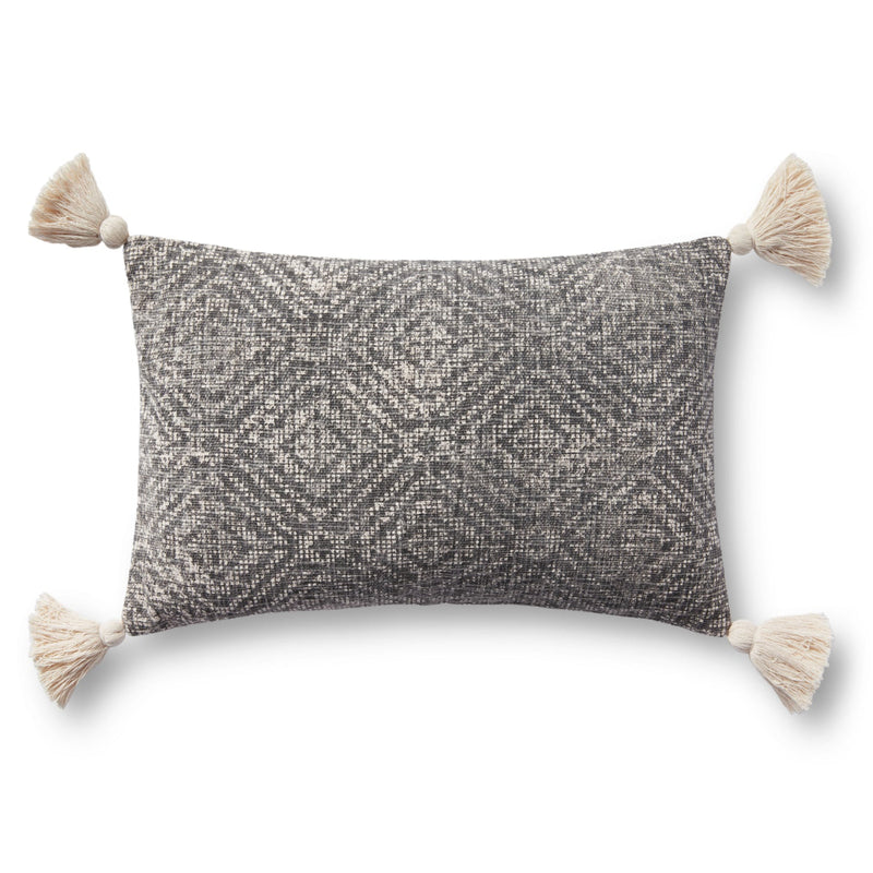 media image for Hand Woven Charcoal Pillow Flatshot Image 1 213