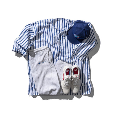 product image for Cotton Stripe Shirt Crew Neck 1 22
